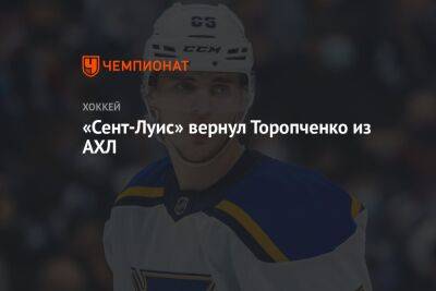 «Сент-Луис» вернул Торопченко из АХЛ