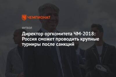 Директор оргкомитета ЧМ-2018: Россия сможет проводить крупные турниры после санкций