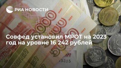 Совфед одобрил закон, устанавливающий МРОТ на 2023 год в размере 16 242 рублей - smartmoney.one - Россия