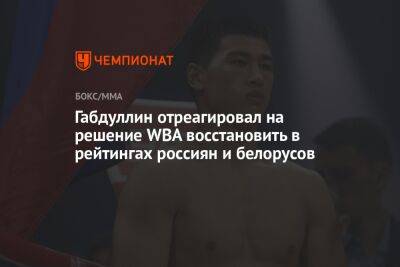 Габдуллин отреагировал на решение WBA восстановить в рейтингах россиян и белорусов