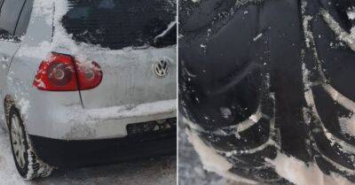 ФОТО: Полиция сняла номера с автомобиля, протекторы на шинах которого были всего 1,6 мм