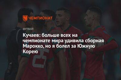 Кучаев: больше всех на чемпионате мира удивила сборная Марокко, но я болел за Южную Корею