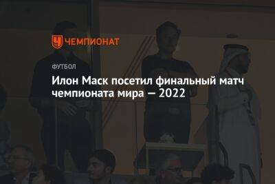 Илон Маск посетил финальный матч чемпионата мира — 2022