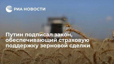 Путин подписал закон, обеспечивающий страховую поддержку экспортеров зерновой сделки