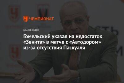 Гомельский объяснил, почему «Зенит» слабо играл в защите в матче с «Автодором»