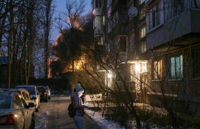Российские дроны атаковали украинскую столицу перед визитом Путина в Минск