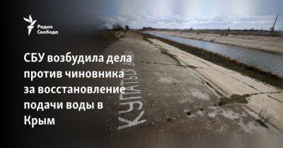 СБУ возбудила дела против чиновника за восстановление подачи воды в Крым