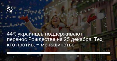 44% украинцев поддерживают перенос Рождества на 25 декабря. Тех, кто против – меньшинство