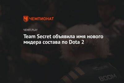 Team Secret объявила имя нового мидера состава по Dota 2