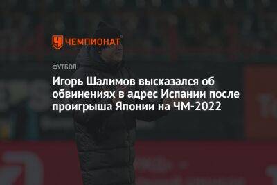 Игорь Шалимов высказался об обвинениях в адрес Испании после проигрыша Японии на ЧМ-2022