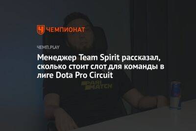 Менеджер Team Spirit рассказал, сколько стоит слот для команды в лиге Dota Pro Circuit