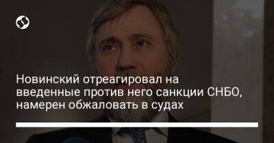 Новинский отреагировал на введенные против него санкции СНБО, намерен обжаловать в судах