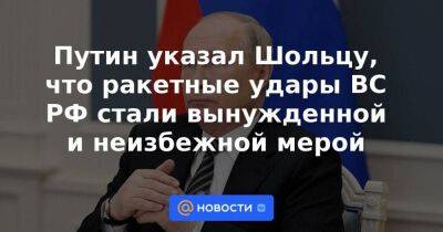 Путин указал Шольцу, что ракетные удары ВС РФ стали вынужденной и неизбежной мерой