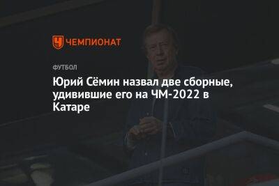 Юрий Сёмин назвал две сборные, удивившие его на ЧМ-2022 в Катаре
