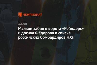 Малкин забил в ворота «Рейндерс» и догнал Фёдорова в списке российских бомбардиров НХЛ