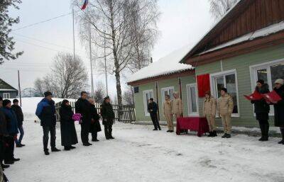 В Жарковском районе установили мемориальную доску в память о погибшем в ходе СВО земляке