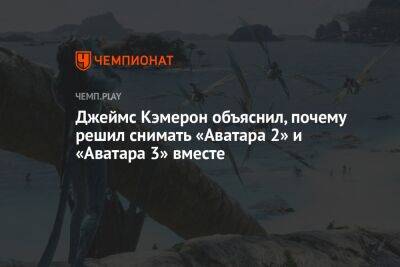 Джеймс Кэмерон объяснил, почему решил снимать «Аватара 2» и «Аватара 3» вместе