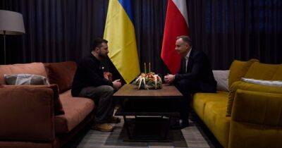 Зеленский перед возвращением в Украину встретился с президентом Польши (ВИДЕО)