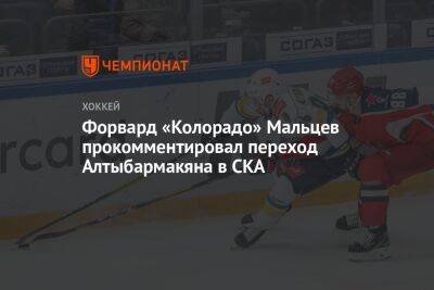 Форвард «Колорадо» Мальцев прокомментировал переход Алтыбармакяна в СКА