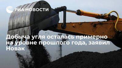 Новак: добыча угля в России в 2022 году осталась примерно на уровне прошлого года