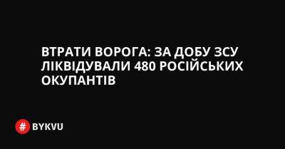 Втрати ворога: за добу ЗСУ ліквідували 480 російських окупантів