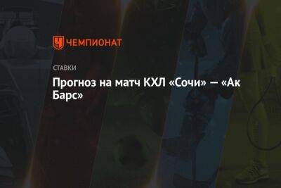 Прогноз на матч КХЛ «Сочи» — «Ак Барс»