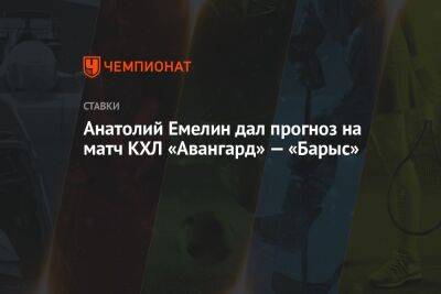 Анатолий Емелин дал прогноз на матч КХЛ «Авангард» — «Барыс»