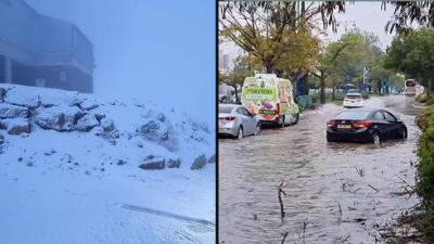 Самый холодный день в Израиле: снег на севере, потопы на юге