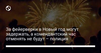 Алексей Белошицкий - За фейерверки в Новый год могут задержать, а комендантский час отменять не будут – полиция - liga.net - Россия - Украина