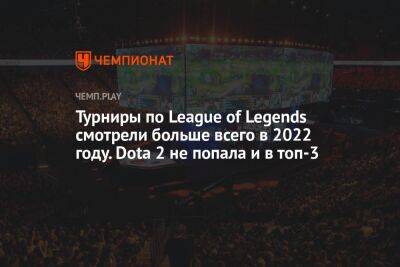 Турниры по League of Legends смотрели больше всего в 2022 году. Dota 2 не попала и в топ-3