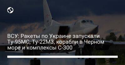 ВСУ: Ракеты по Украине запускали Ту-95МС, Ту-22М3, корабли в Черном море и комплексы С-300