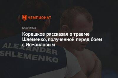Корешков рассказал о травме Шлеменко, полученной перед боем с Исмаиловым