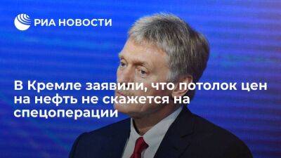 Песков заявил, что потолок цен на нефть не скажется на финансировании спецоперации
