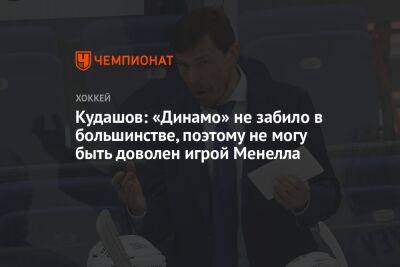 Кудашов: «Динамо» не забило в большинстве, поэтому не могу быть доволен игрой Менелла