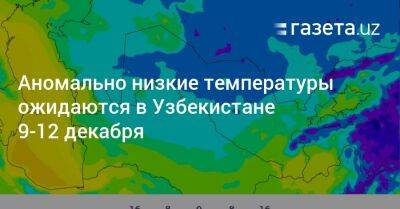 Аномально низкие температуры ожидаются в Узбекистане 9−12 декабря