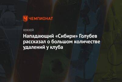 Нападающий «Сибири» Голубев рассказал о большом количестве удалений у клуба