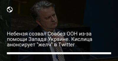 Небензя созвал Совбез ООН из-за помощи Запада Украине. Кислица анонсирует "желч" в Twitter