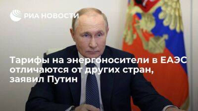 Президент Путин: тарифы на энергоносители в ЕАЭС кардинально отличаются от других стран