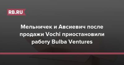 Мельничек и Авсиевич после продажи Vochi приостановили работу Bulba Ventures