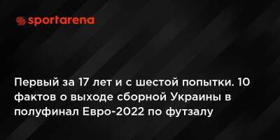 Первый за 17 лет и с шестой попытки. 10 фактов о выходе сборной Украины в полуфинал Евро-2022 по футзалу