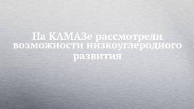 На КАМАЗе рассмотрели возможности низкоуглеродного развития