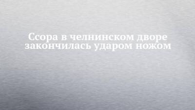 Ссора в челнинском дворе закончилась ударом ножом