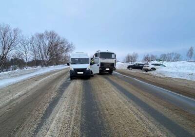 На трассе Рязань – Спасск грузовик протаранил маршрутку