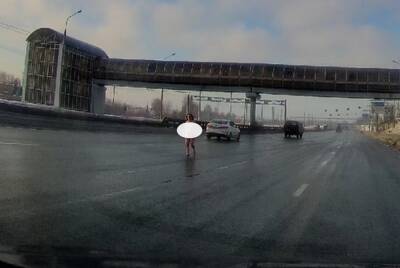 На трассе М5 в Рязани заметили идущую по дороге голую женщину