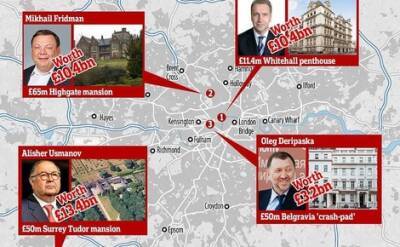 The Daily Mail опубликовала «карту» с недвижимостью российских олигархов в Великобритании