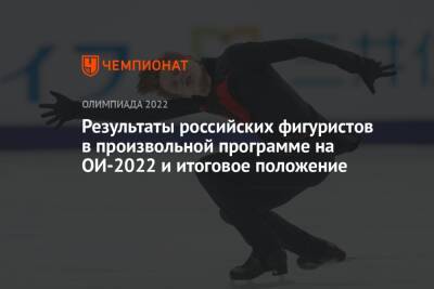 Результаты российских фигуристов в произвольной программе на ОИ-2022 и итоговое положение