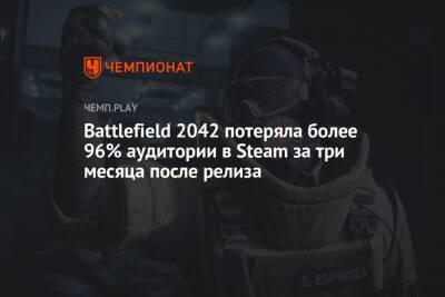 Battlefield 2042 потеряла более 96% аудитории в Steam за три месяца после релиза