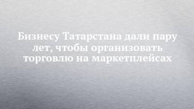 Бизнесу Татарстана дали пару лет, чтобы организовать торговлю на маркетплейсах