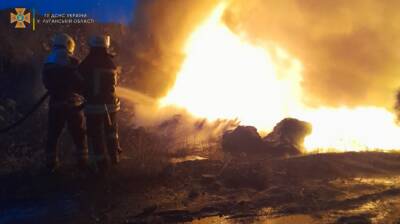 В Лисичанске вблизи бывшего содового завода произошел пожар