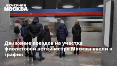 Движение поездов на участке фиолетовой ветки метро Москвы ввели в график